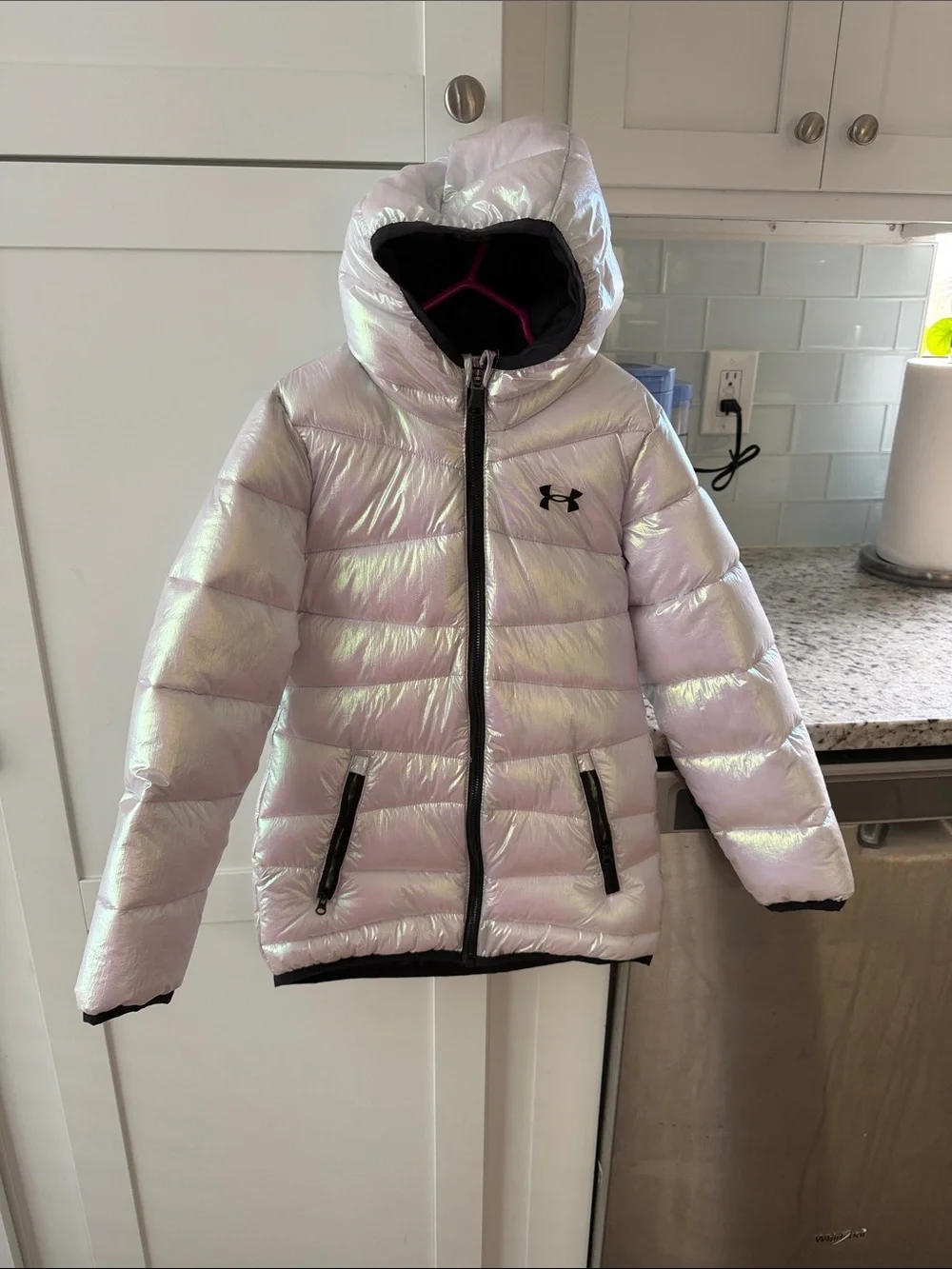 Under Armour Girls' Iridescent Puffer Jacket - Light Pearl Pink